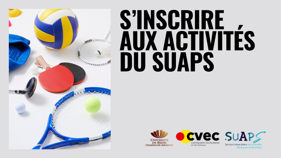 SUAPS : inscrivez-vous en ligne